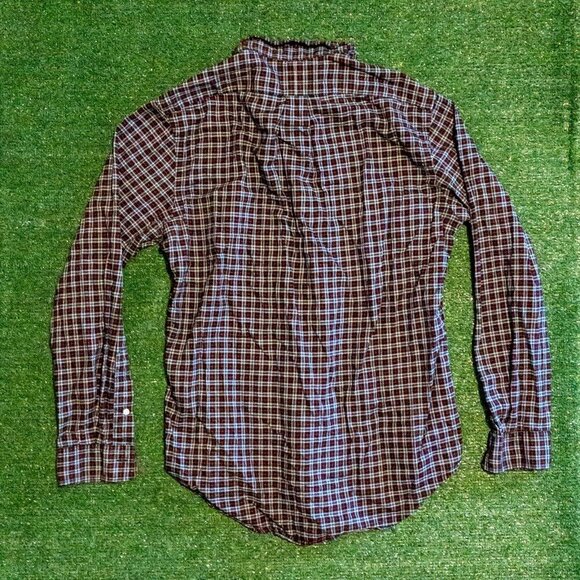 POLO RALPH LAUREN MENS BUTTON DOWN SHIRT CASUAL PLAID BLUE RED LONG SLEEVE SZ M - Picture 4 of 6